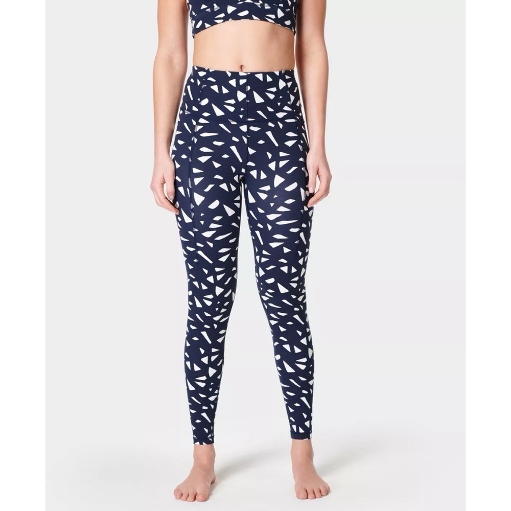 Sweaty Betty Navy and White Geometric Leggings